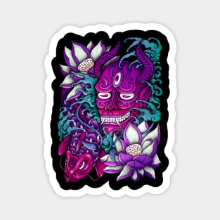 Japanese Demon Mask Tattoo Magnet