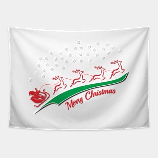 Santa's Sleigh Swoosh Tapestry