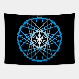 Unique glowing blue cogwheel Tapestry