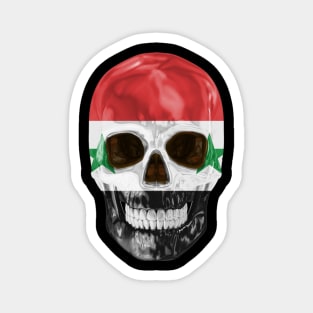 Syria Flag Skull - Gift for Syrian With Roots From Syria Magnet