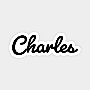 Charles Cursive Script Typography Black Text Magnet