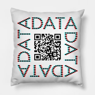 Punchcard data (QR, 3D) Pillow