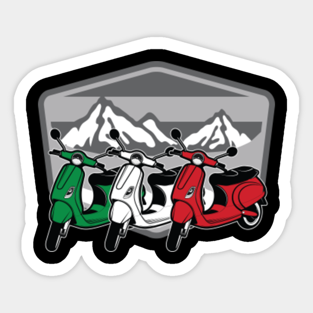 Scooter Italia Motorbike Italy Flag Two Wheeler Scooter Driver Gift Sticker Teepublic