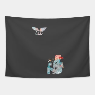 LitQ - Anime Art Valentine's Day smoke weed, drink wine Tapestry