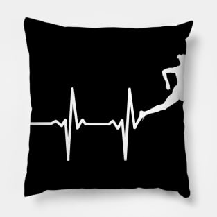 Running Heartbeat Gift For Runners & Joggers Pillow