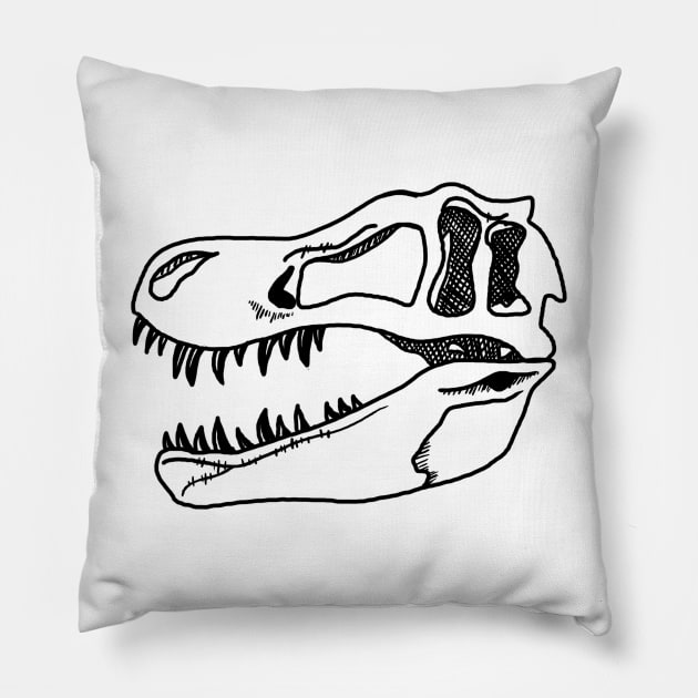 T-Rex Skull Pillow by FernheartDesign