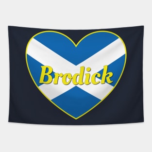 Brodick Scotland UK Scotland Flag Heart Tapestry