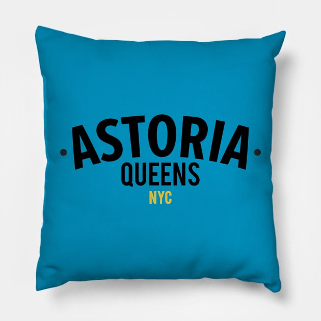 New York Queens - Queens Astoria - Queens logo Pillow by Boogosh