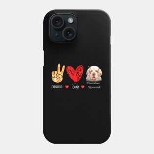 Peace Love Clumber Spaniel Dog - Clumber Spaniel Dog lover Phone Case