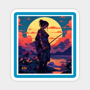 Ninja girl by the water Magnet