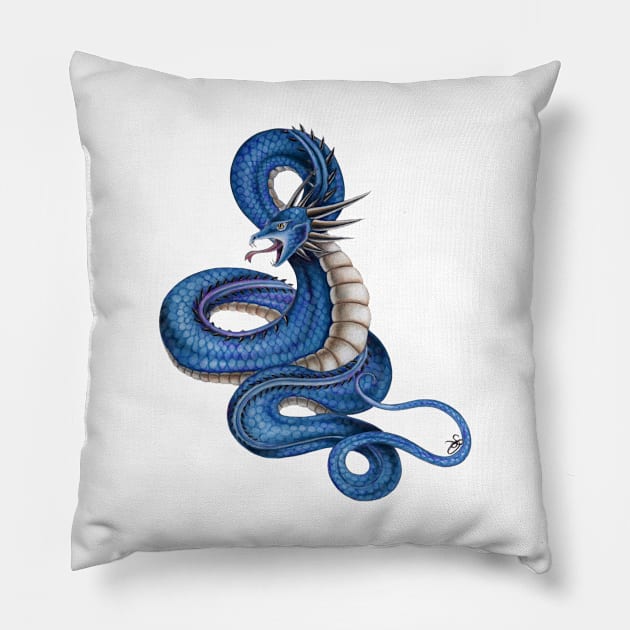 Wyrm blue Pillow by Sandra Staple