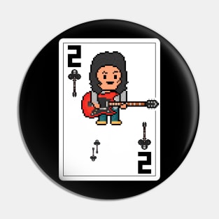 Pixelrockstars Two of Clubs Playing Card Pin