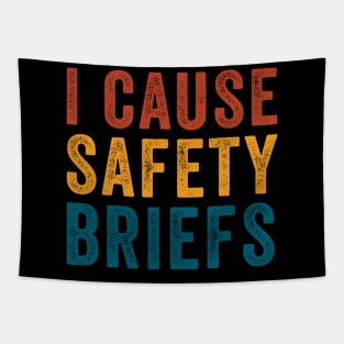 Funny Road workers - I Cause Safety Briefings Tapestry