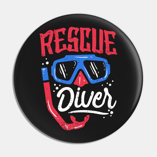 RESCUE DIVER: Rescue Diver Scuba Diving Gift Pin by woormle