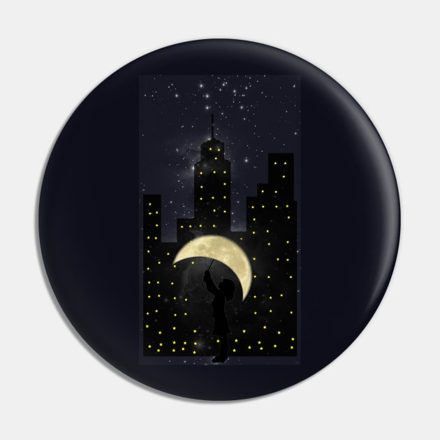 Starry Night in the City Pin by Bluepress