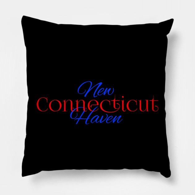 T-shirt the city new heaven connecticut Pillow by Kahfistore