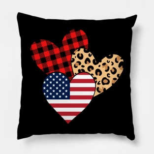 4th of July American Flag Proud USA Patriotic Pillow