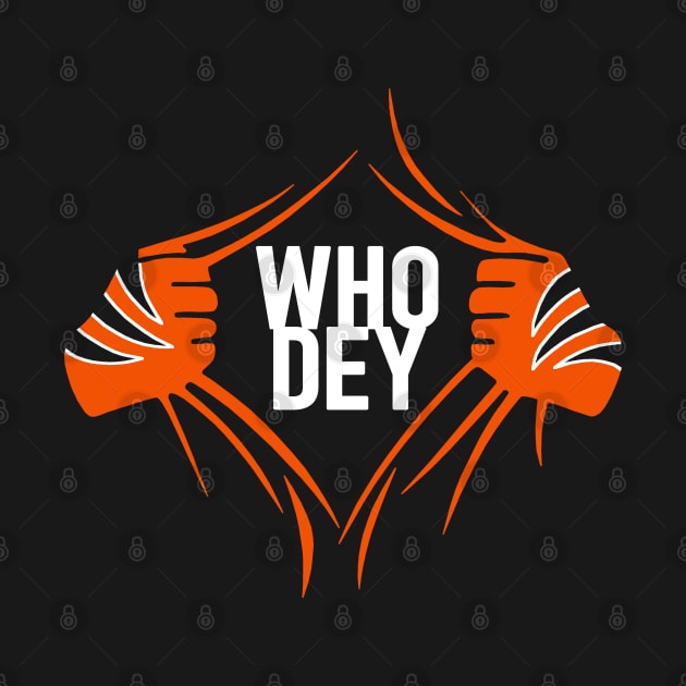 WHO DEY, Cincinnati Football themed artwork by FanSwagUnltd