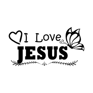 I Love Jesus, Butterfly, Christian, Heart, Love T-Shirt