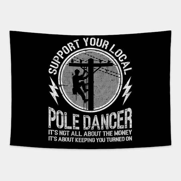 Funny Electrician Electrical Engineering ElectricDad Dancer Tapestry by merchmafia