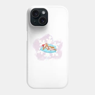 snowflake new year cute dog Phone Case