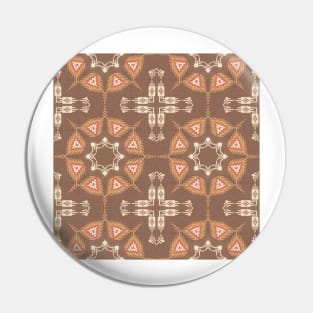 Faux Woven Texture Earthy Tone Navajo Mandala Pin