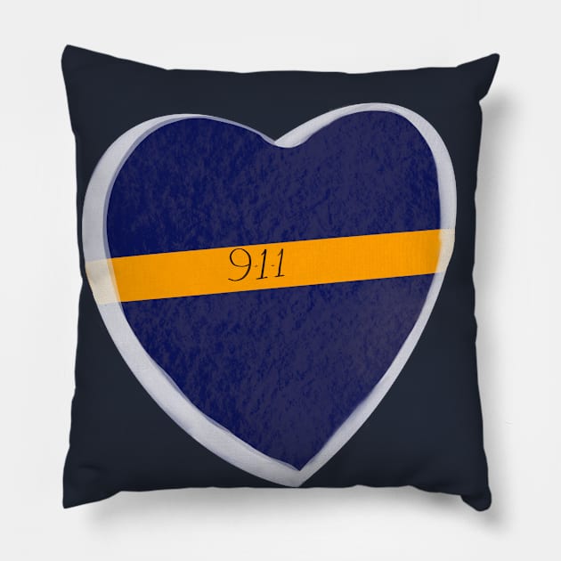 Gold line 9-1-1 Pillow by Nidimar