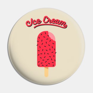 Ice Cream Black Pink Pin