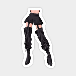 Female figure in trendy black pants and boots Magnet