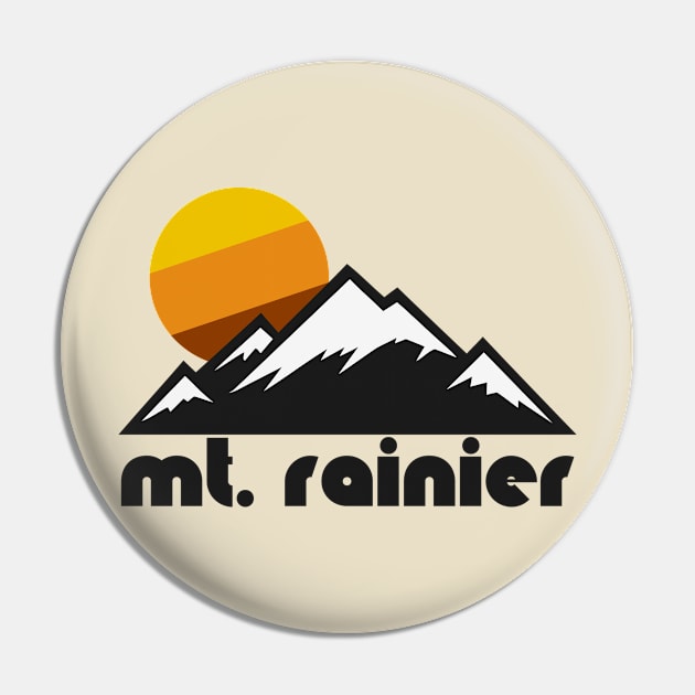 Retro Mt Rainier ))(( Tourist Souvenir Travel Washington Design Pin by darklordpug