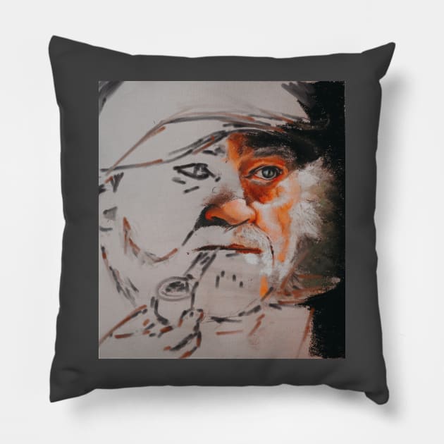 unfinished man Pillow by reyhanartstudio