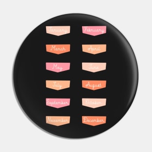 Back to School Pink and Coral Gradient Month Pin