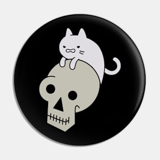 Cat On skull Pin