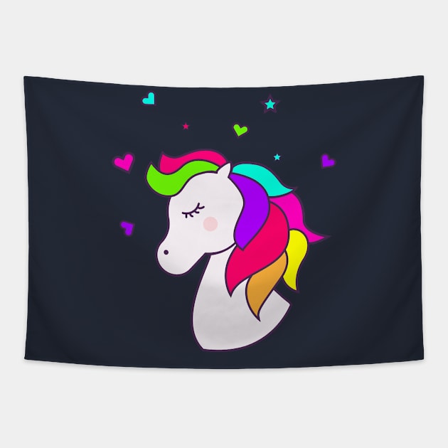 Unicorn Baby Tapestry by Claudiaco