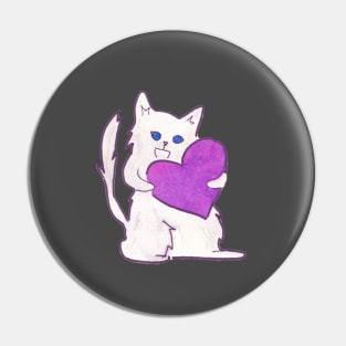 White cute cat (shiroo) pet Pin