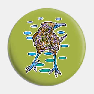 Grumpy army colored bird Pin