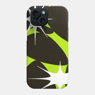 Neon Green retro 90s Trippy Bold Abstract Shapes Stars Phone Case