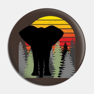 Vintage retro sunset art of zoo Pin