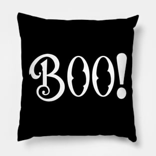 Boo! Retro Vintage Halloween Typography Pillow