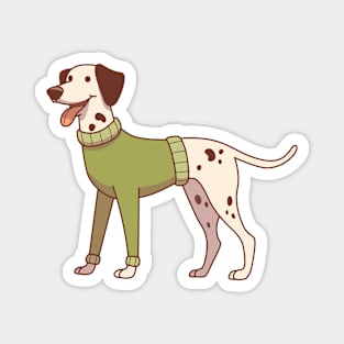 Dalmatian wearing a green sweater Magnet