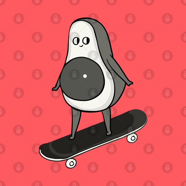 Skateboarding Avocado by huebucket