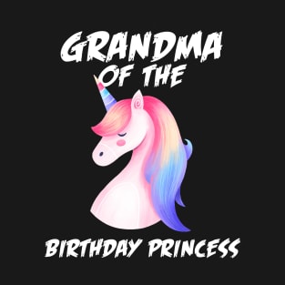 Cute GRANDMA Of The Birthday Princess Girl Funny Unicorn T-Shirt