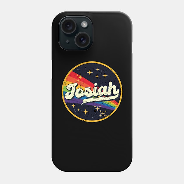 Josiah // Rainbow In Space Vintage Grunge-Style Phone Case by LMW Art