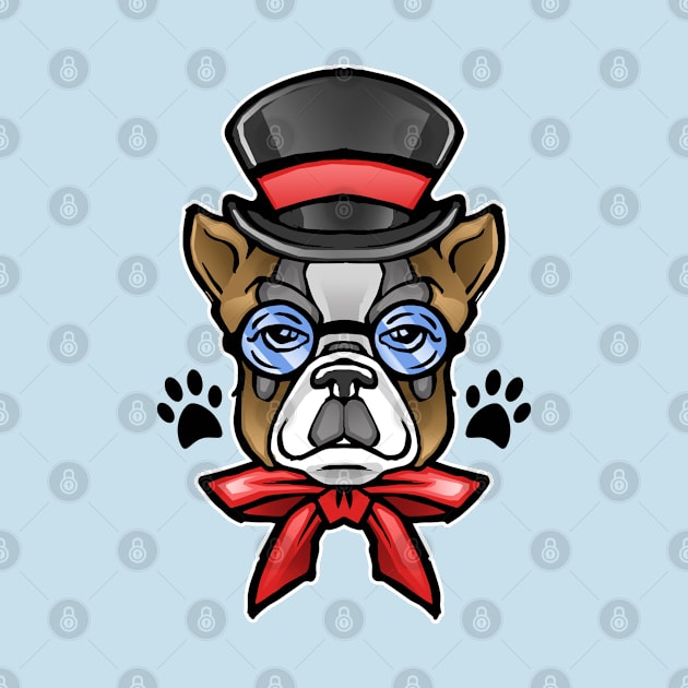 Cute Dog French Bulldog Wearing Sunglasses Hat and Bow Tie by dnlribeiro88