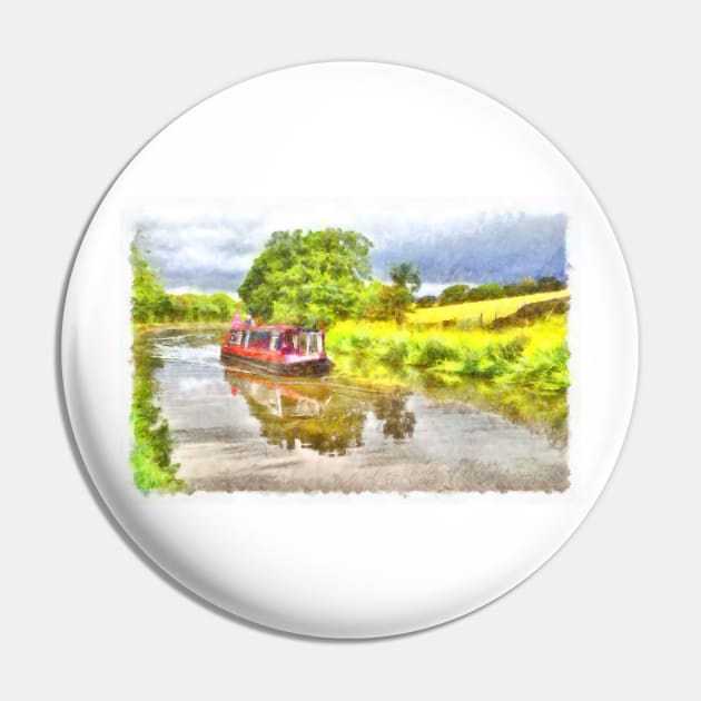 English Canal Narrow Boat Pin by MartynUK