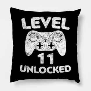 Level 11 Unlocked  11th Video Gamer Birthday Pillow