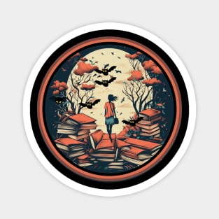 Booklover Halloween Gift Books Magnet