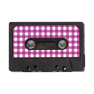 Audio Tape Vintage Gingham Pink T-Shirt