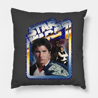 The Scoundrel (blue starfield, chrome border) Pillow