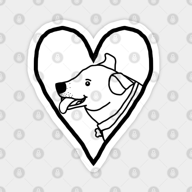 My Valentines Toby Dog Outline Magnet by ellenhenryart